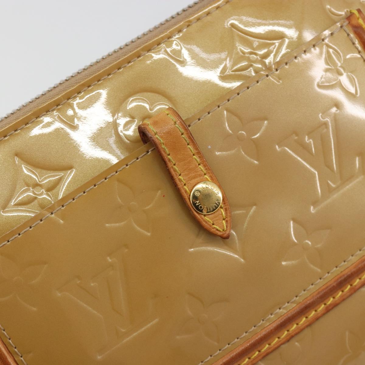 LOUIS VUITTON Monogram Vernis Mallory Square Pouch Noisette M91197 Auth 195272A