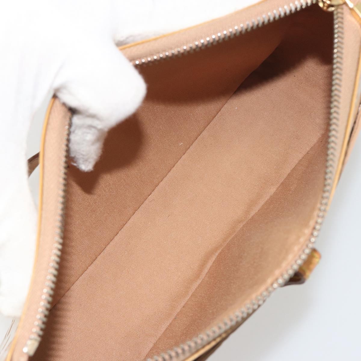 LOUIS VUITTON Monogram Vernis Mallory Square Pouch Noisette M91197 Auth 195272A