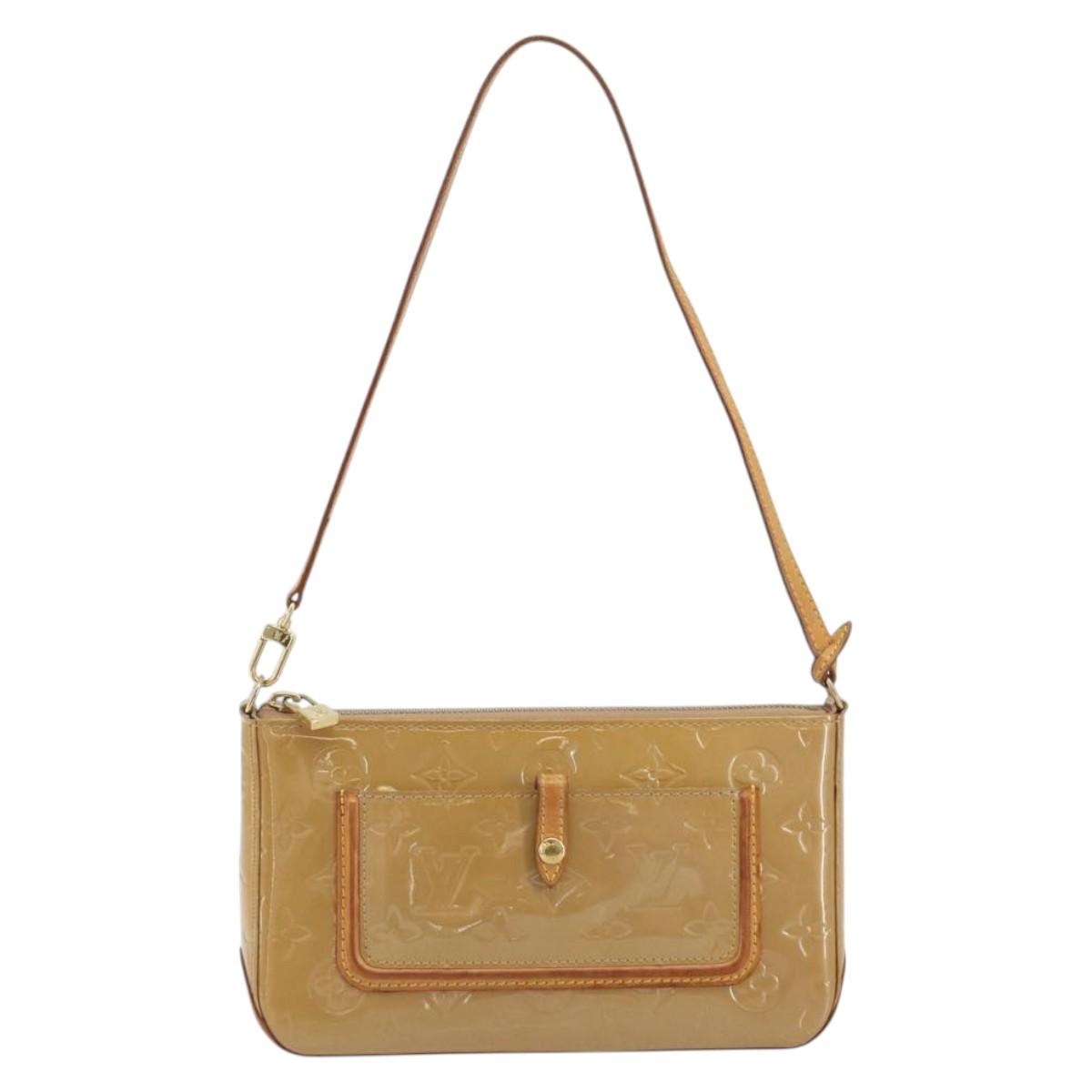 LOUIS VUITTON Monogram Vernis Mallory Square Pouch Noisette M91197 Auth 195272A