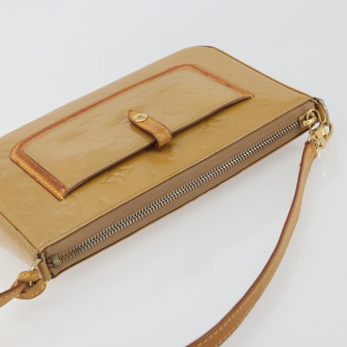 LOUIS VUITTON Monogram Vernis Mallory Square Pouch Noisette M91197 Auth 195272A