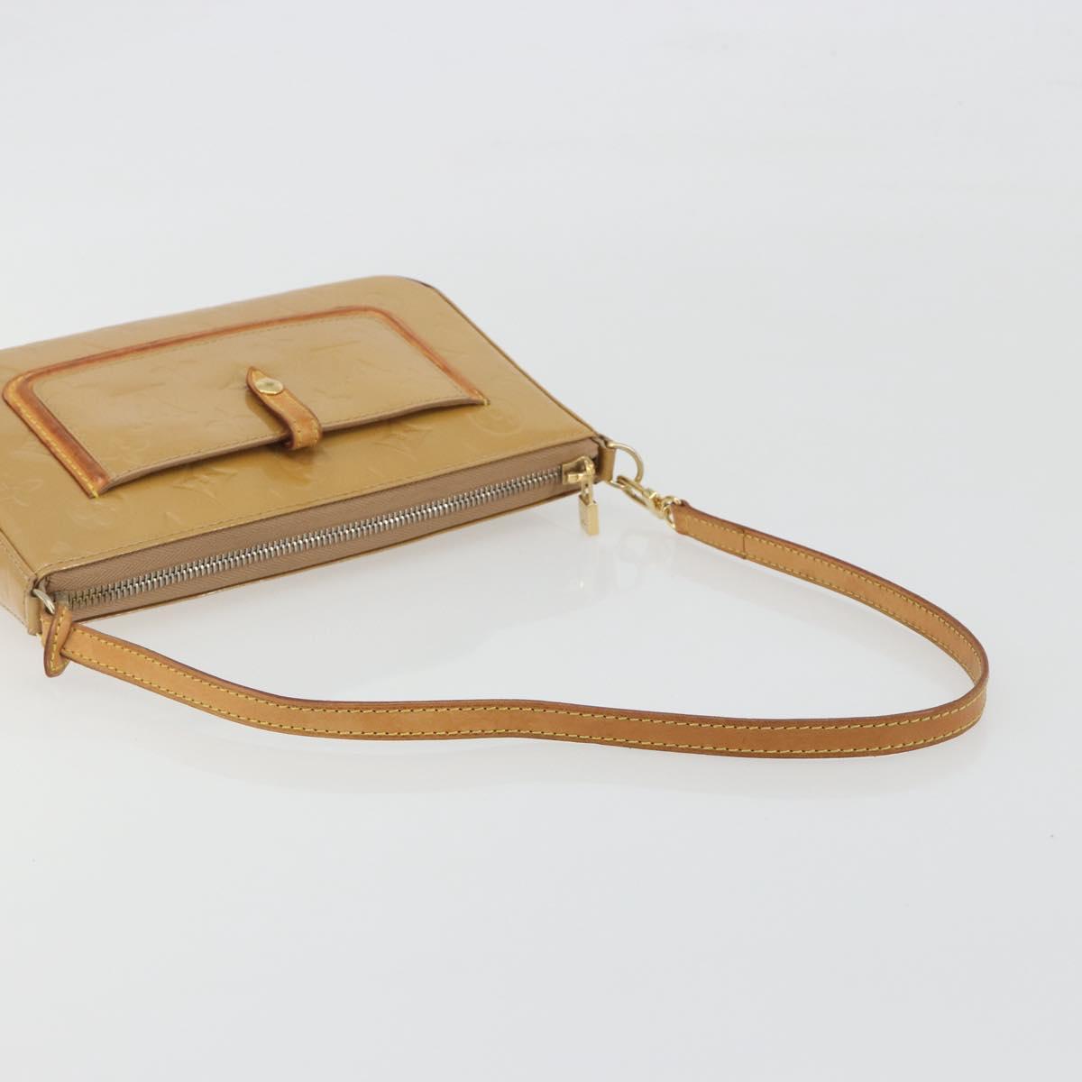 LOUIS VUITTON Monogram Vernis Mallory Square Pouch Noisette M91197 Auth 195272A