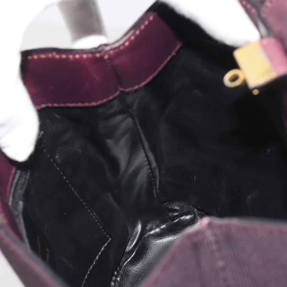 Salvatore Ferragamo Vala Hand Bag Canvas Purple Gold Auth 195276