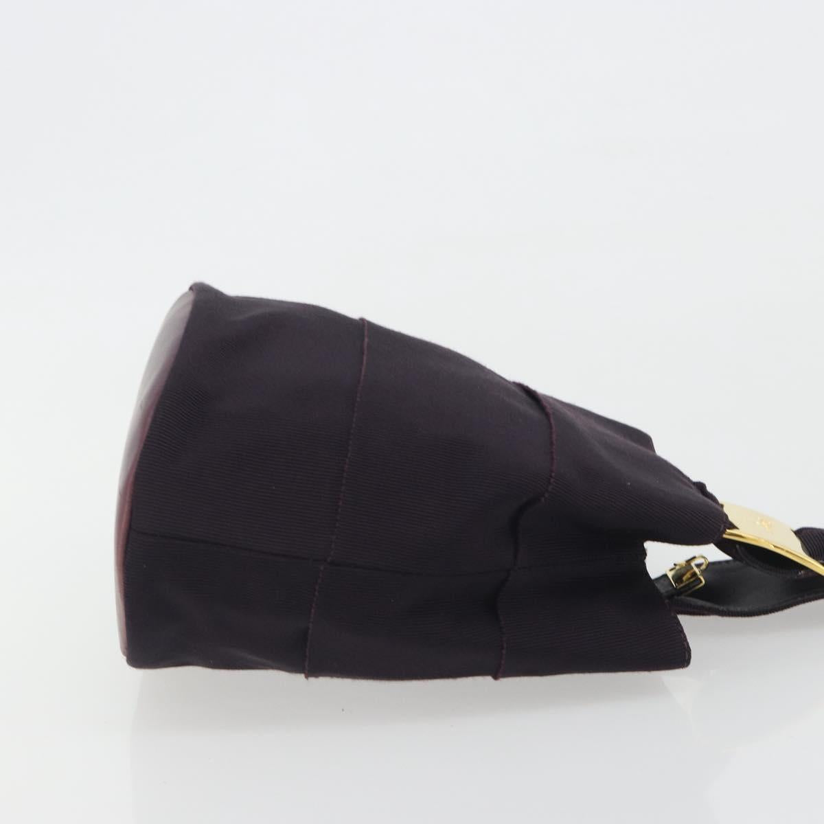 Salvatore Ferragamo Vala Hand Bag Canvas Purple Gold Auth 195276