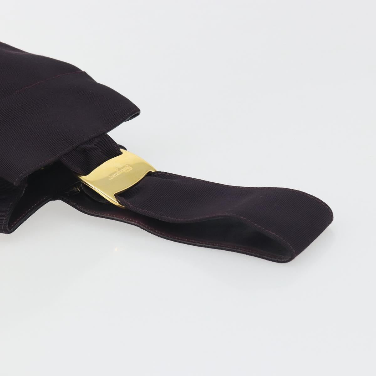 Salvatore Ferragamo Vala Hand Bag Canvas Purple Gold Auth 195276