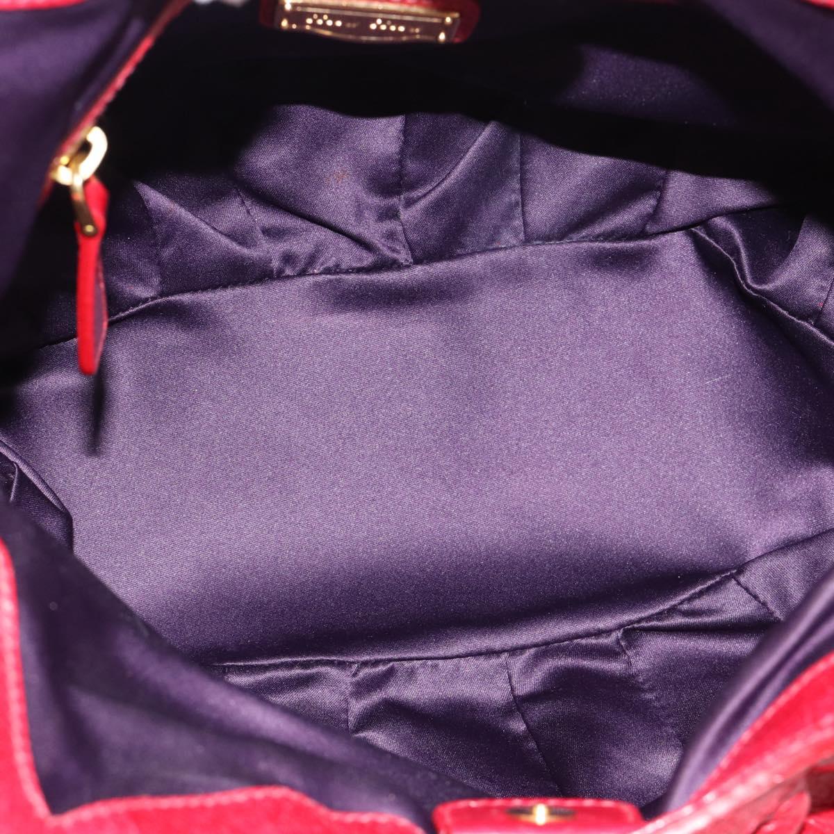 Miu Miu Shoulder Bag Leather 2way Red Gold Auth 195287M
