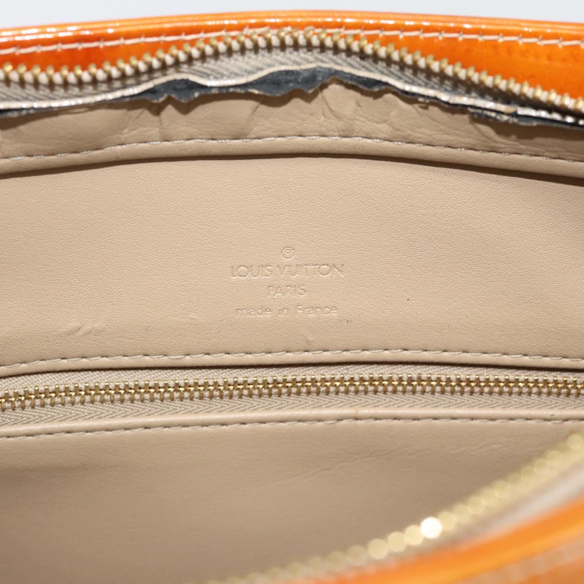LOUIS VUITTON Monogram Vernis Houston Hand Bag Beige M91004 LV Auth 195288