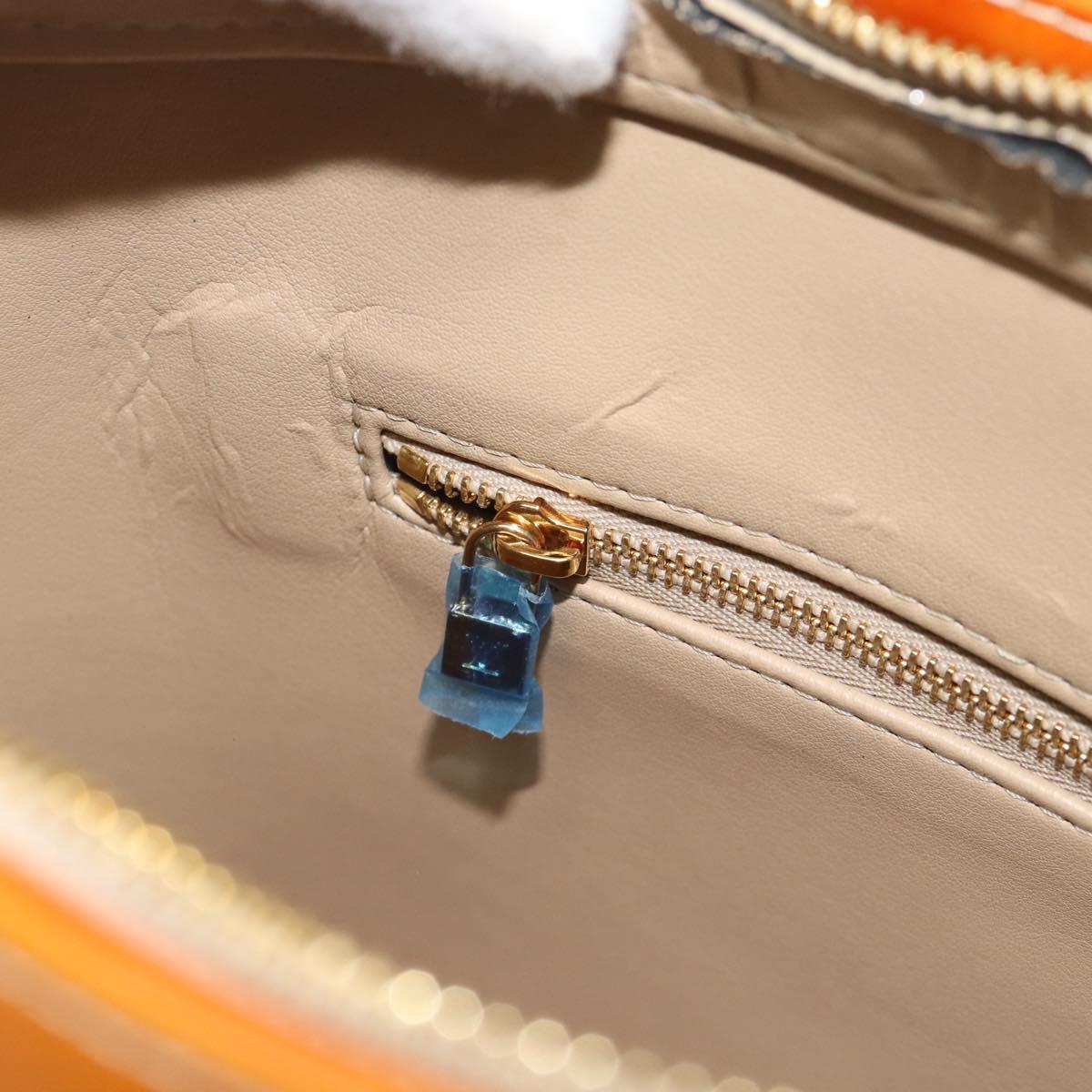 LOUIS VUITTON Monogram Vernis Houston Hand Bag Beige M91004 LV Auth 195288