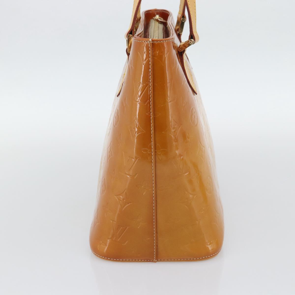 LOUIS VUITTON Monogram Vernis Houston Hand Bag Beige M91004 LV Auth 195288