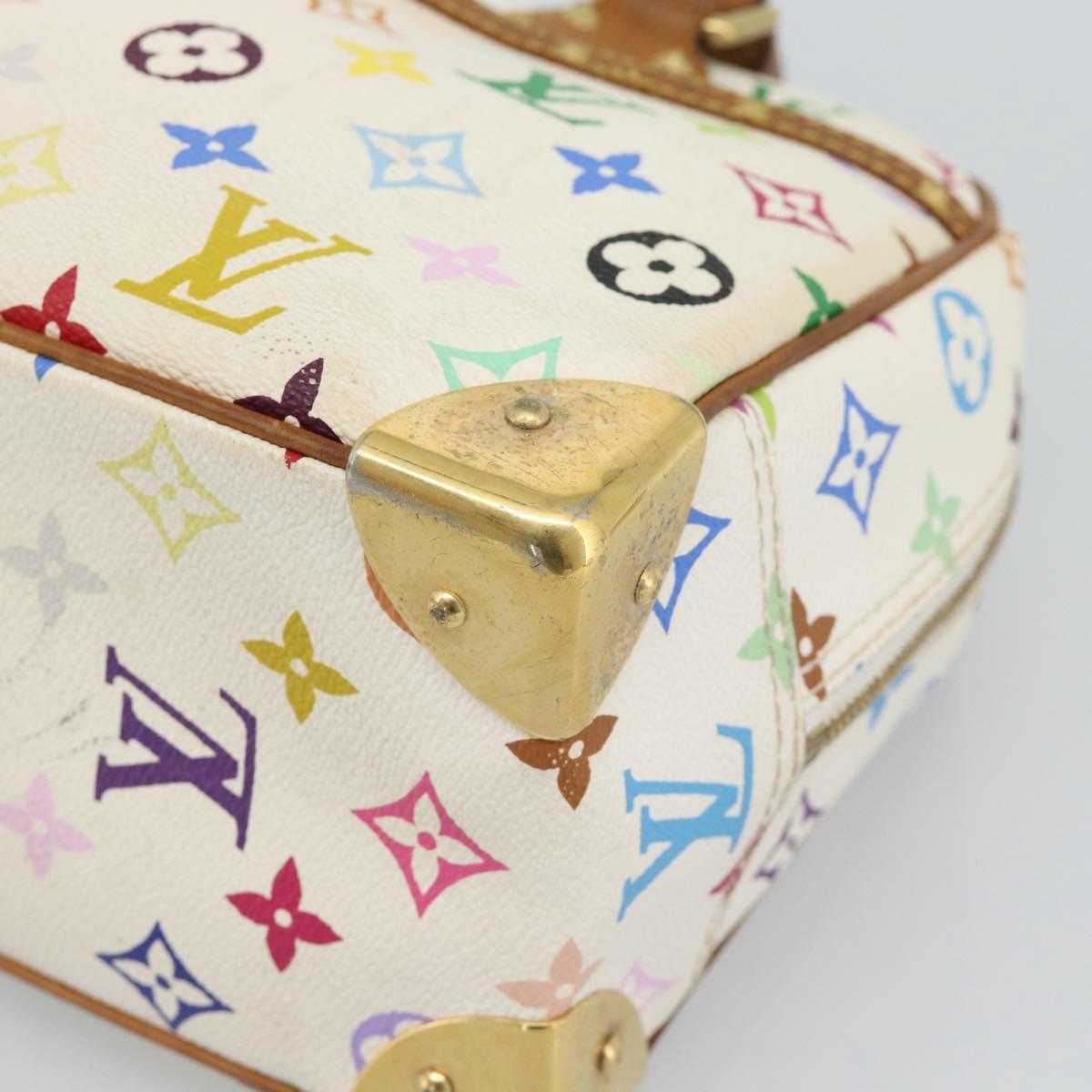 LOUIS VUITTON Monogram Multicolor Trouville Hand Bag White M92663 LV Auth 195291