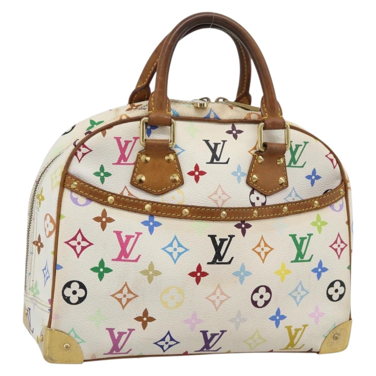 LOUIS VUITTON Monogram Multicolor Trouville Hand Bag White M92663 LV Auth 195291
