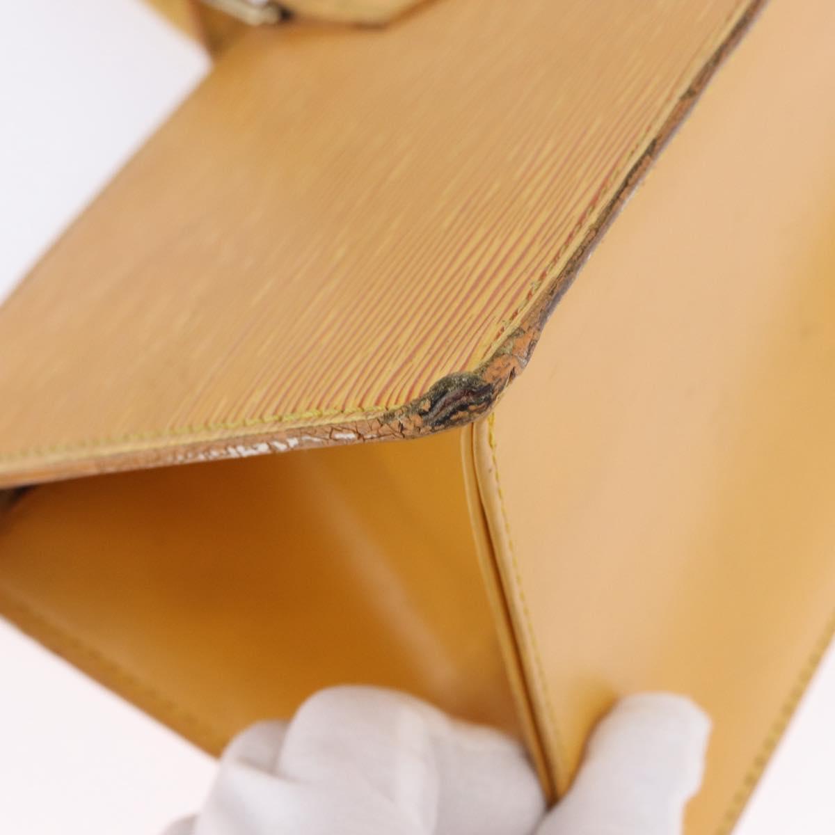 LOUIS VUITTON Epi Sac Triangle Hand Bag Yellow M52099 LV Auth 195299