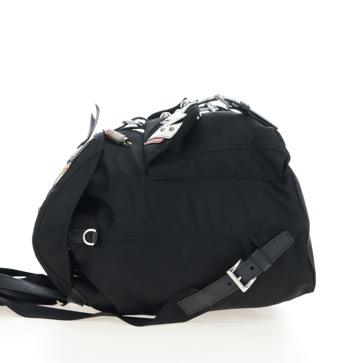PRADA robot Backpack Nylon Black Silver Auth 195301V