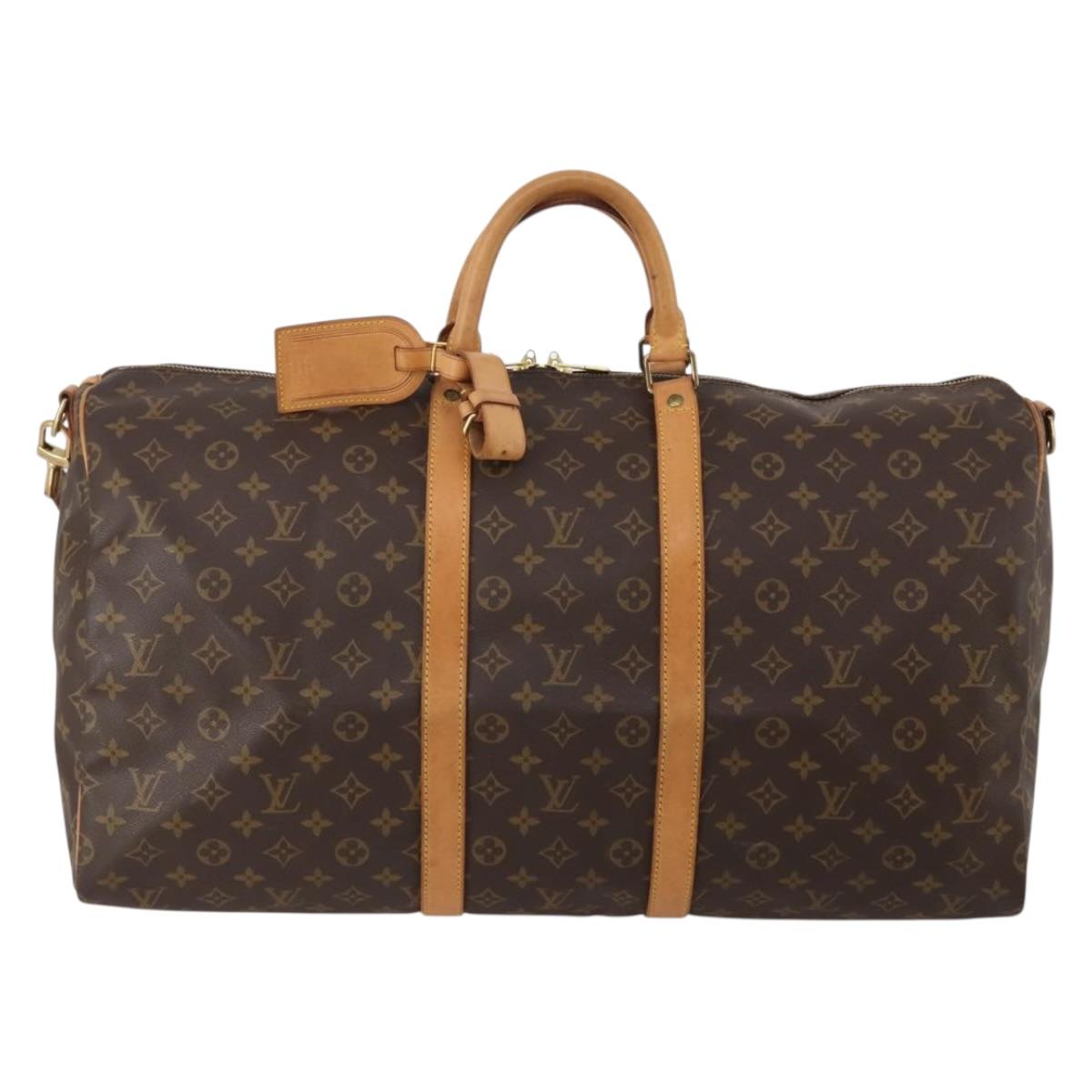 LOUIS VUITTON Monogram Keepall Bandouliere 55 Boston Bag M41414 LV Auth 195305A