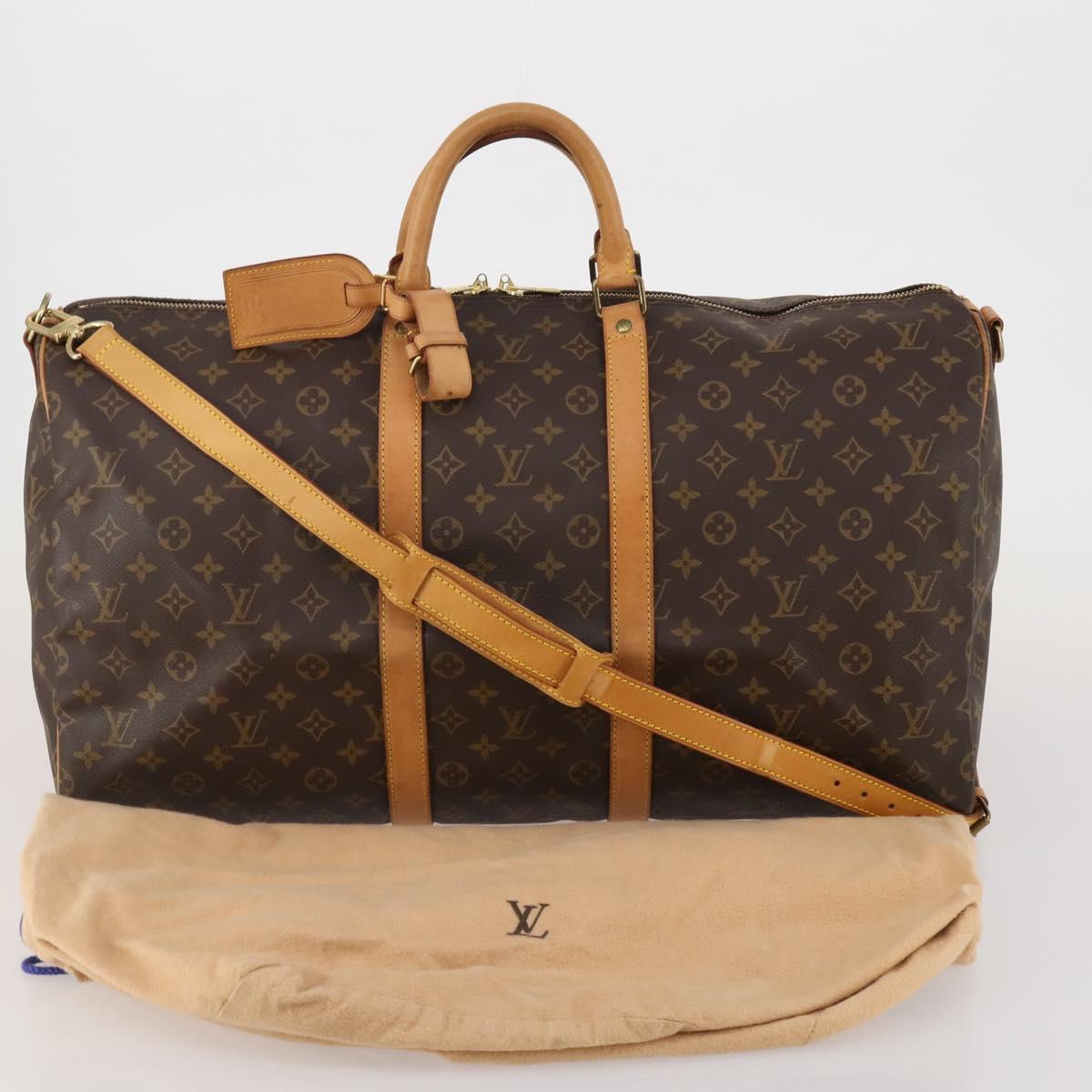 LOUIS VUITTON Monogram Keepall Bandouliere 55 Boston Bag M41414 LV Auth 195305A