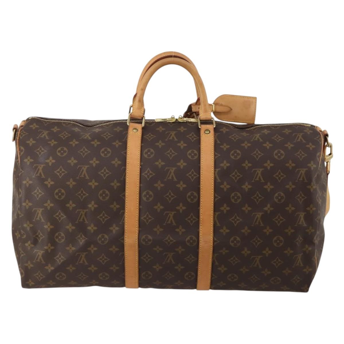 LOUIS VUITTON Monogram Keepall Bandouliere 55 Boston Bag M41414 LV Auth 195305A