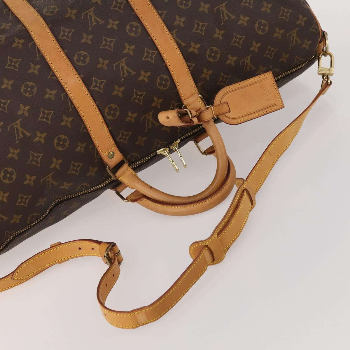 LOUIS VUITTON Monogram Keepall Bandouliere 55 Boston Bag M41414 LV Auth 195305A