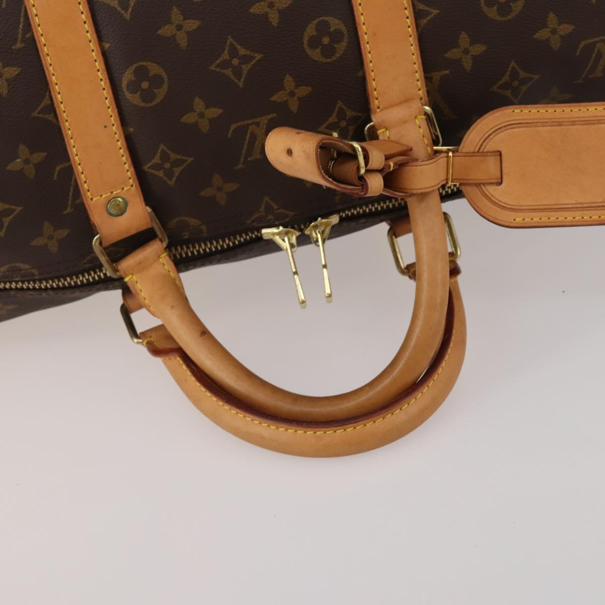 LOUIS VUITTON Monogram Keepall Bandouliere 55 Boston Bag M41414 LV Auth 195305A