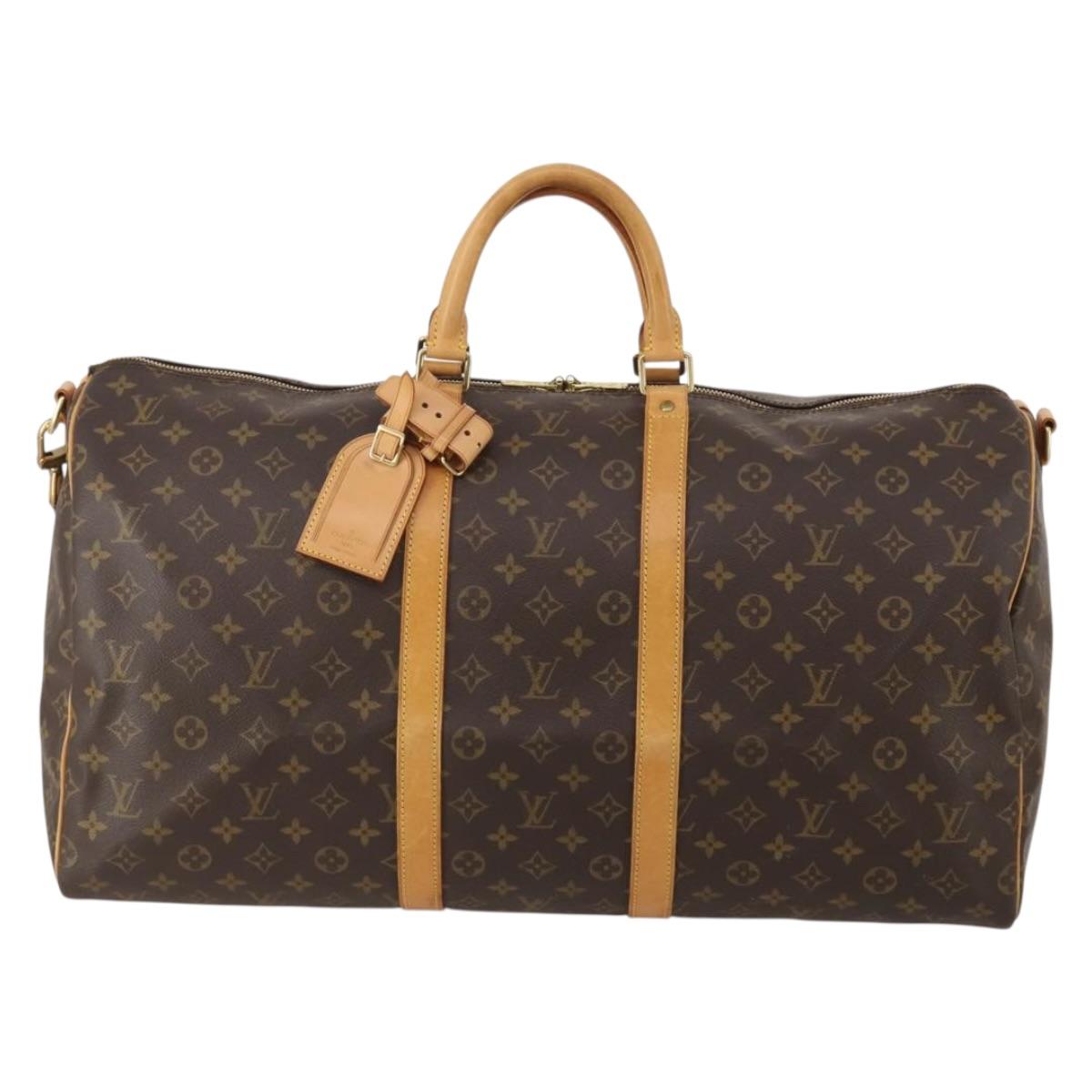 LOUIS VUITTON Monogram Keepall Bandouliere 55 Boston Bag M41414 LV Auth 195306A