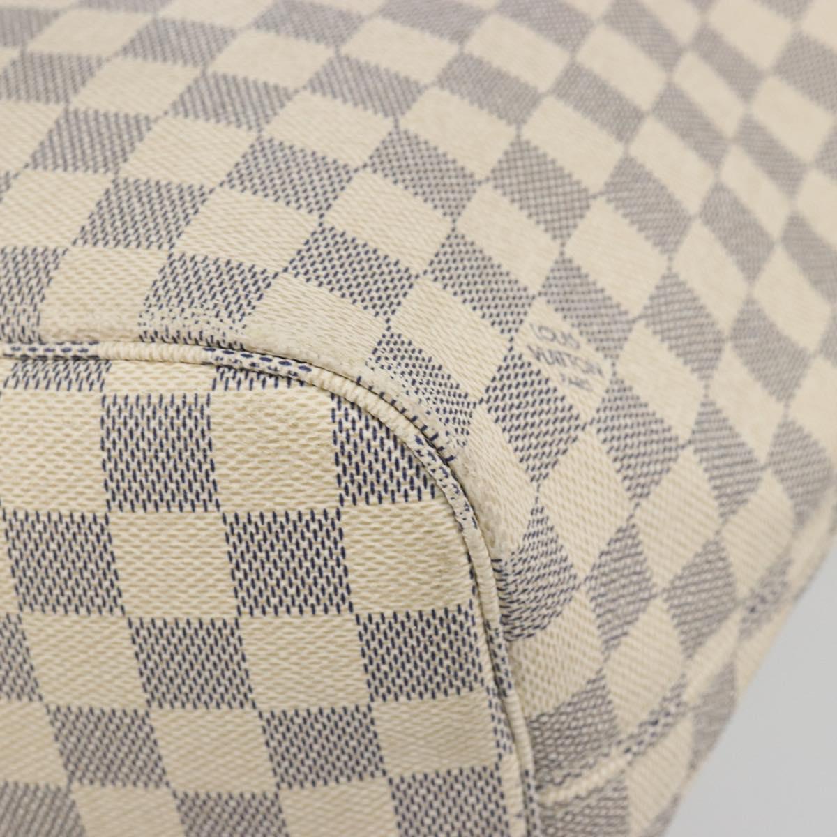 LOUIS VUITTON Damier Azur Neverfull MM Tote Bag N41605 LV Auth 195307