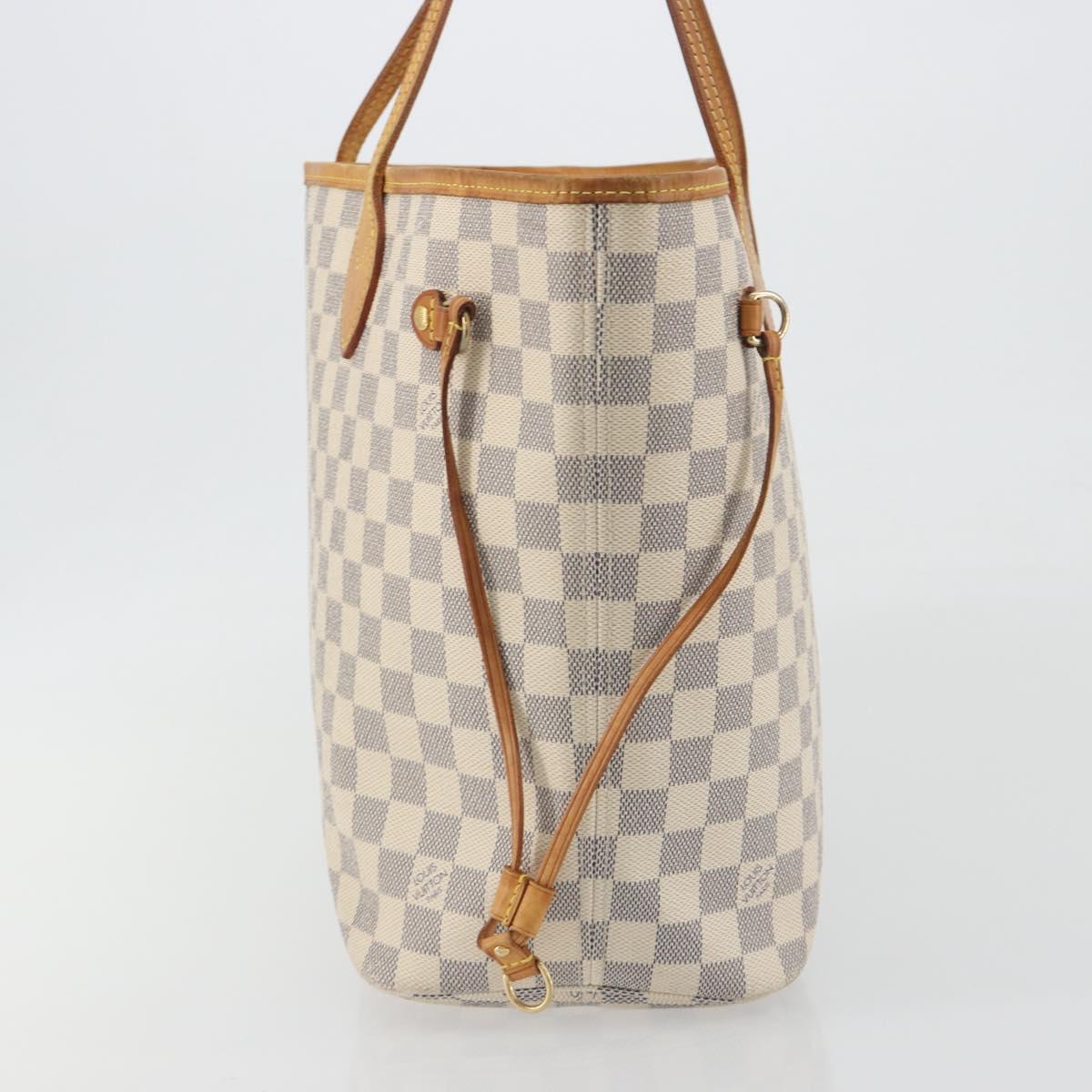 LOUIS VUITTON Damier Azur Neverfull MM Tote Bag N41605 LV Auth 195307