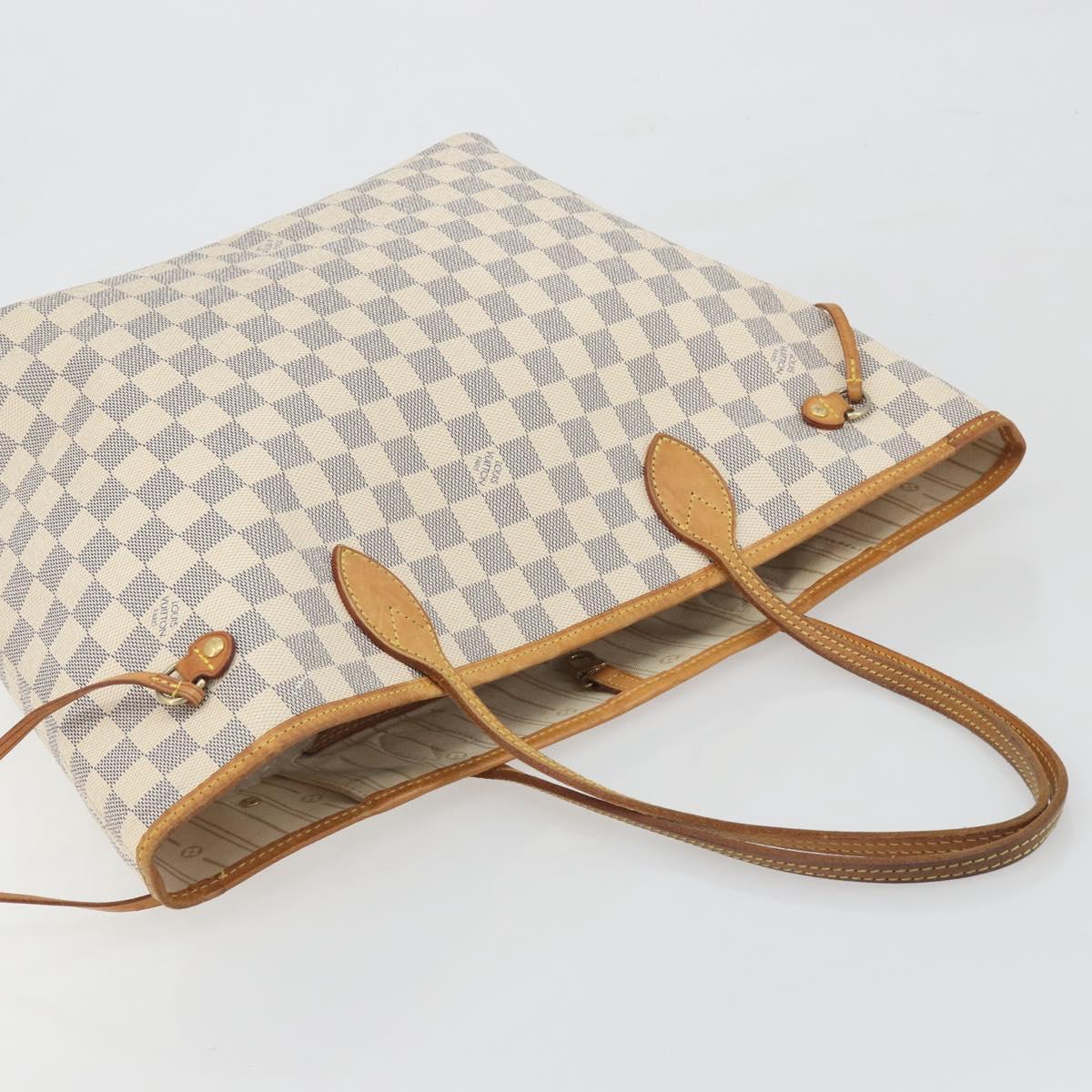 LOUIS VUITTON Damier Azur Neverfull MM Tote Bag N41605 LV Auth 195307