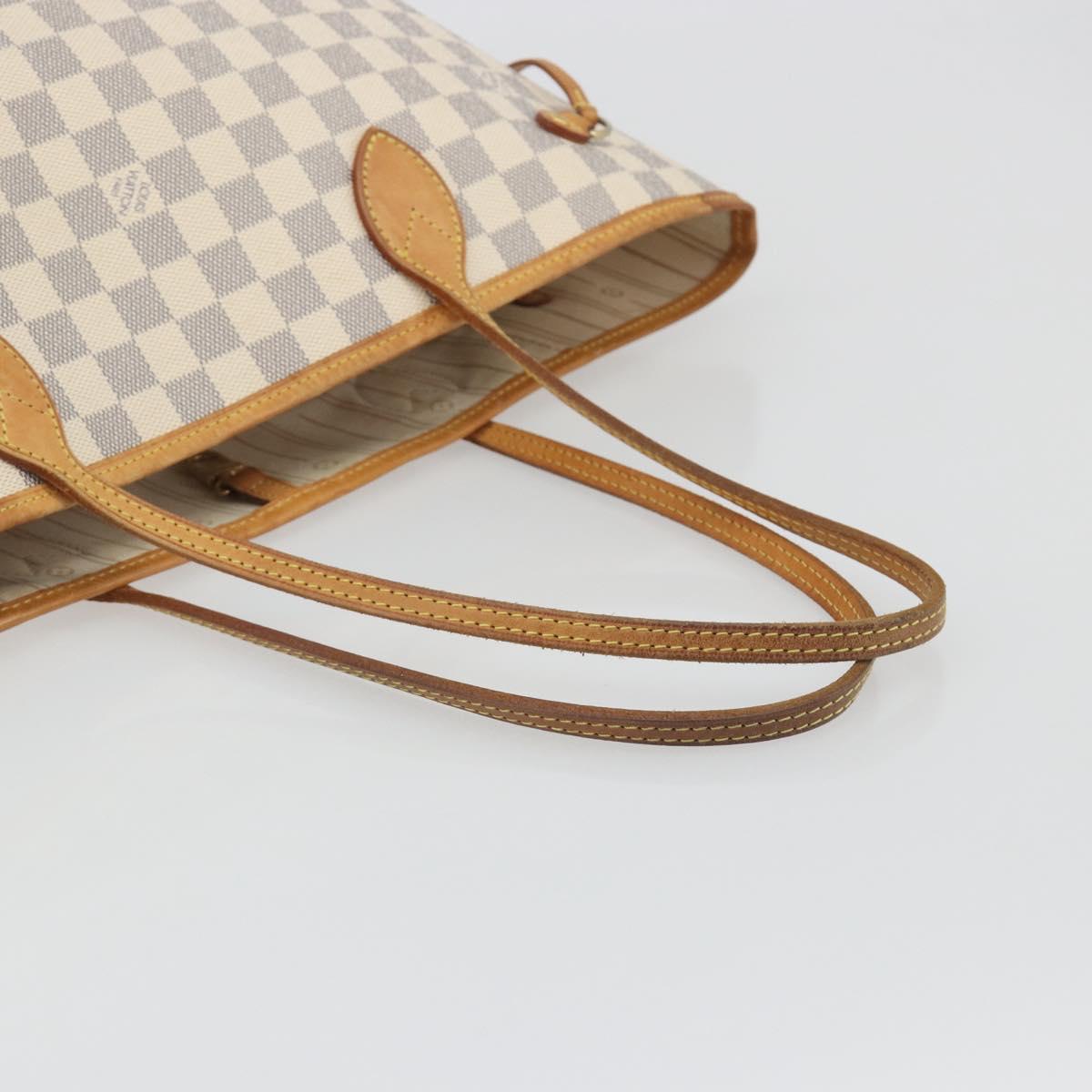 LOUIS VUITTON Damier Azur Neverfull MM Tote Bag N41605 LV Auth 195307