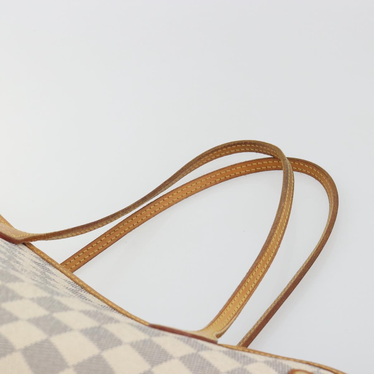 LOUIS VUITTON Damier Azur Neverfull MM Tote Bag N41605 LV Auth 195307