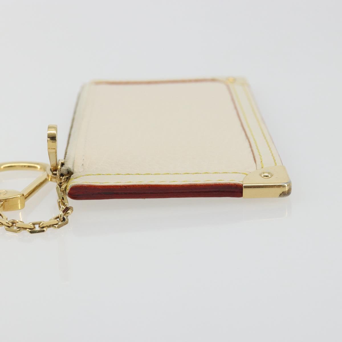 LOUIS VUITTON Suhari Pochette Cles Coin Purse White M91827 LV Auth 195308A