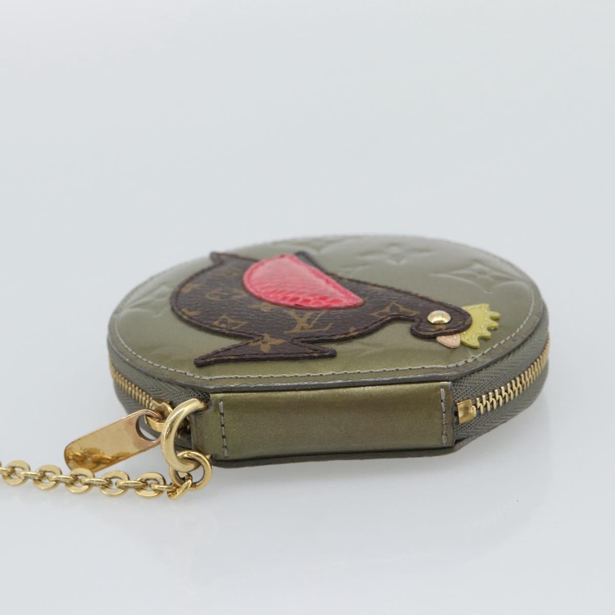 LOUIS VUITTON Monogram Vernis Porte Monnaie Cook Veil Bronze M91387 Auth 195310A