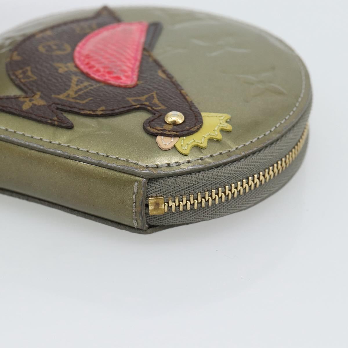 LOUIS VUITTON Monogram Vernis Porte Monnaie Cook Veil Bronze M91387 Auth 195310A