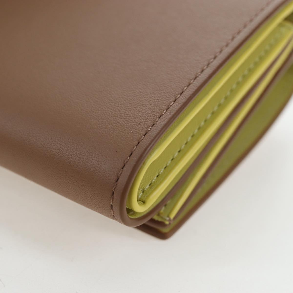 LOEWE Raccoon Trifold Wallet Leather Suna Fujita Brown Silver Auth 195312M
