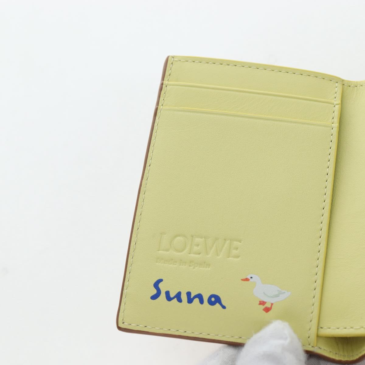 LOEWE Raccoon Trifold Wallet Leather Suna Fujita Brown Silver Auth 195312M
