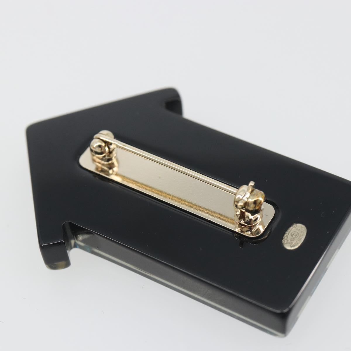 CHANEL Brooch plastic Blue CC Auth 195313M