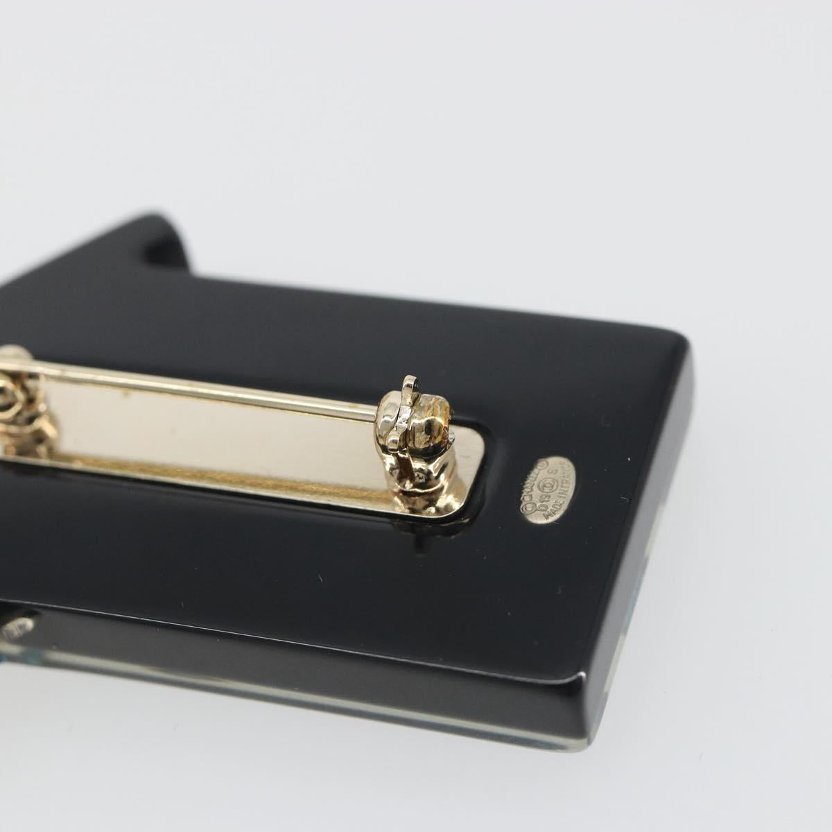 CHANEL Brooch plastic Blue CC Auth 195313M