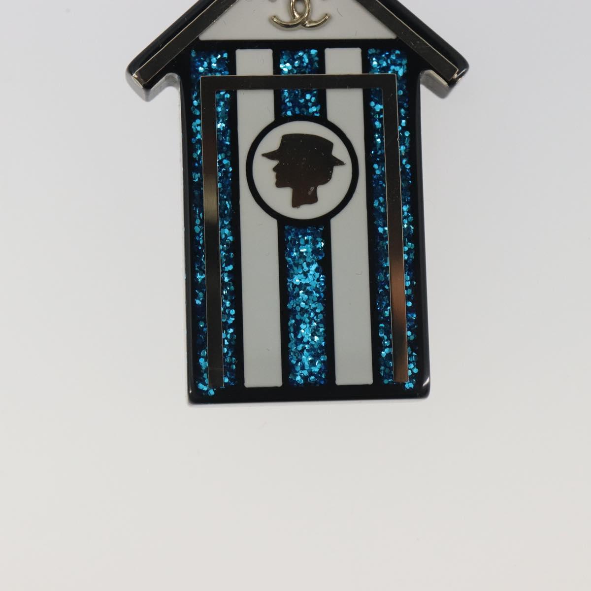 CHANEL Brooch plastic Blue CC Auth 195313M