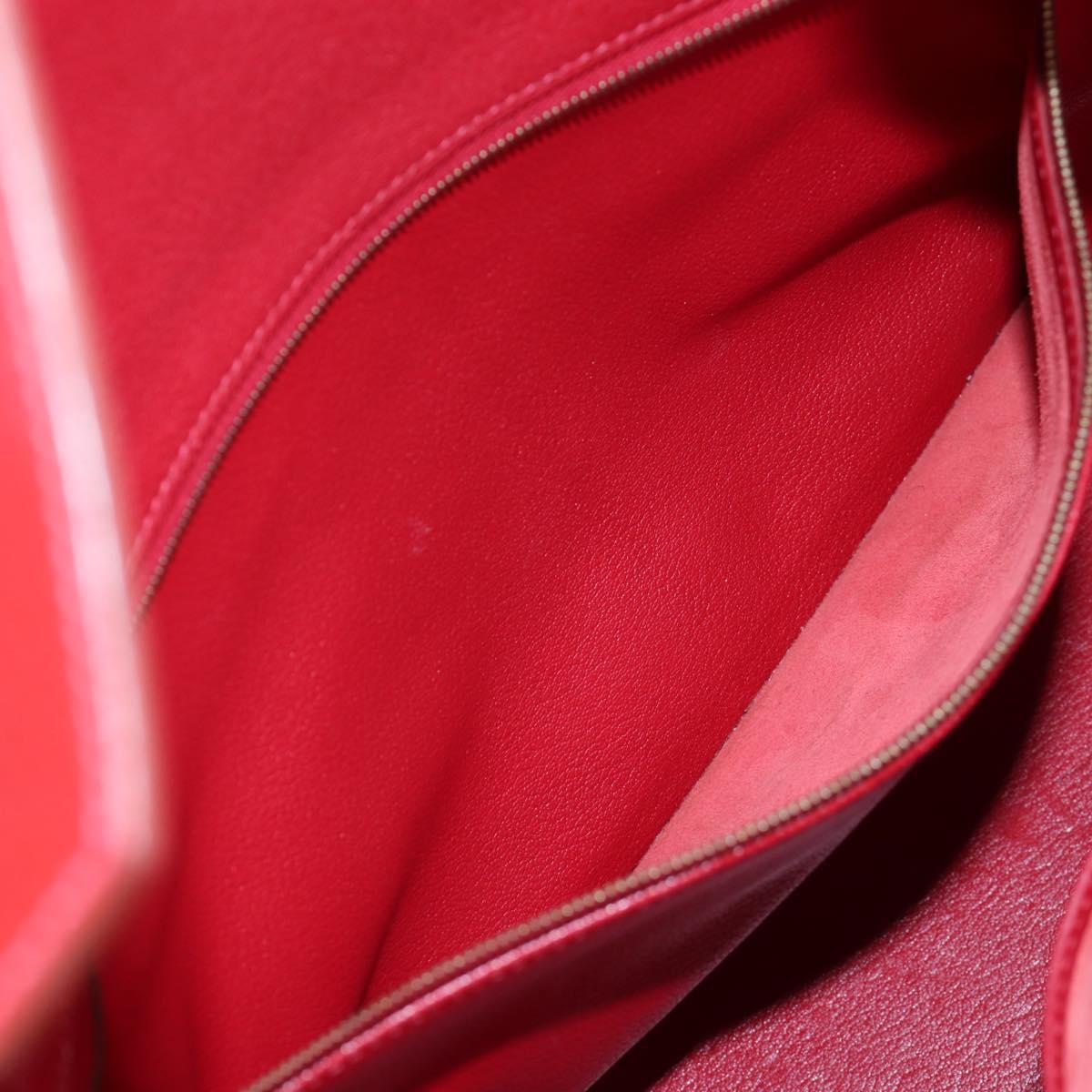 HERMES Birkin 40 Hand Bag Taurillon Clemence Red Gold Auth 195314SM