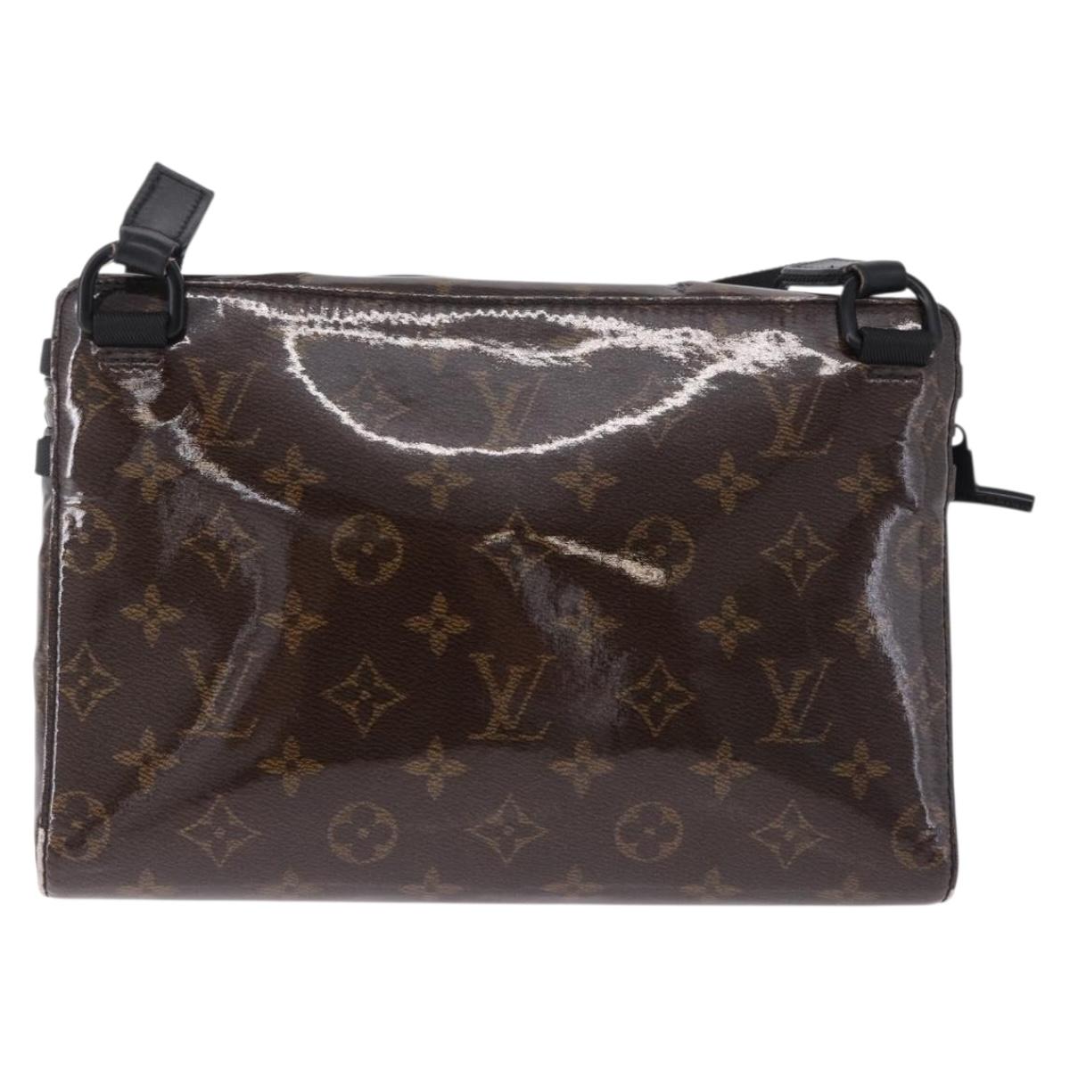 LOUIS VUITTON Monogram Glaze Messenger PM Bag Patent M43895 LV Auth 195320A