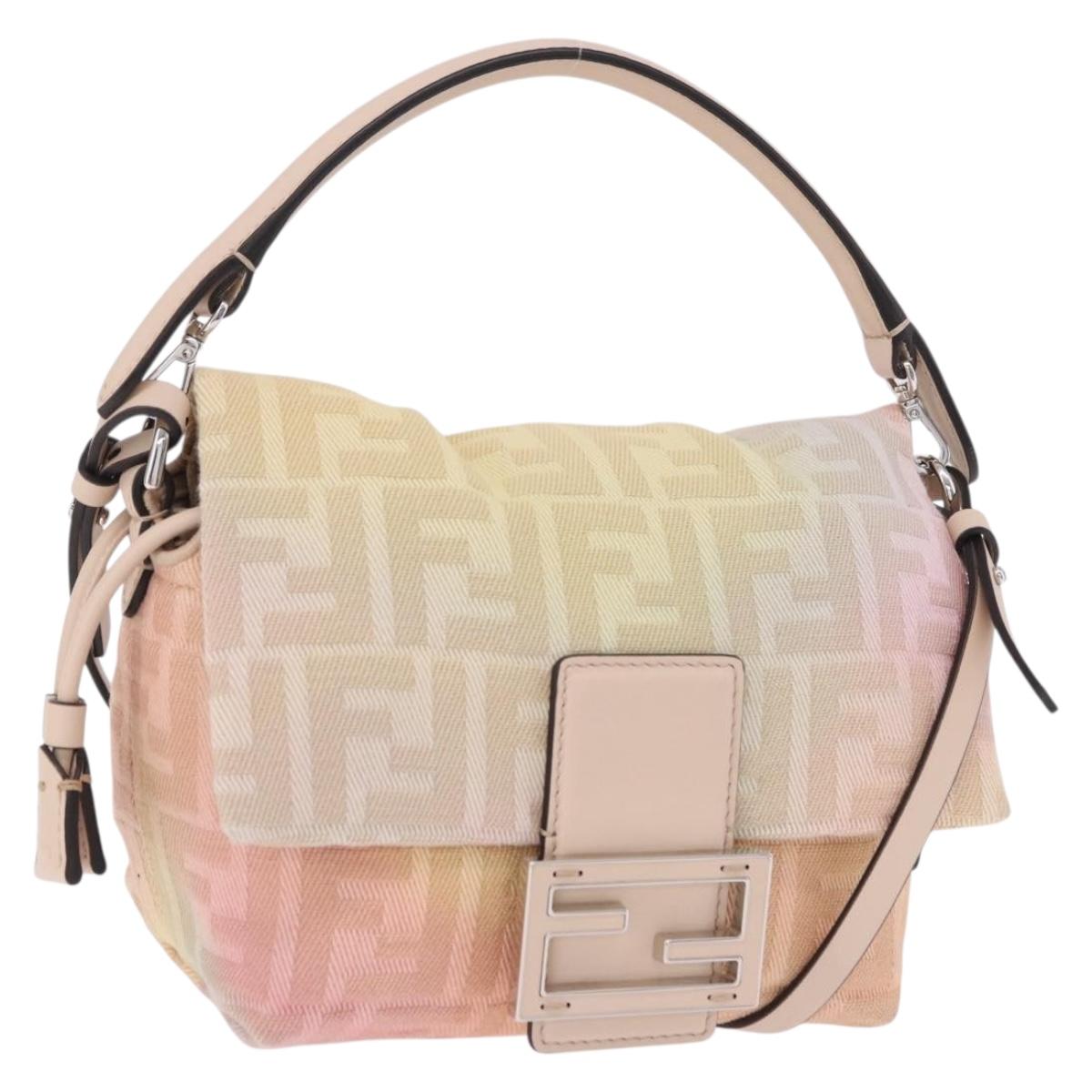 FENDI Zucca Canvas Mamma Baguette Shoulder Bag Multicolor 8BS105 Auth 195329SM