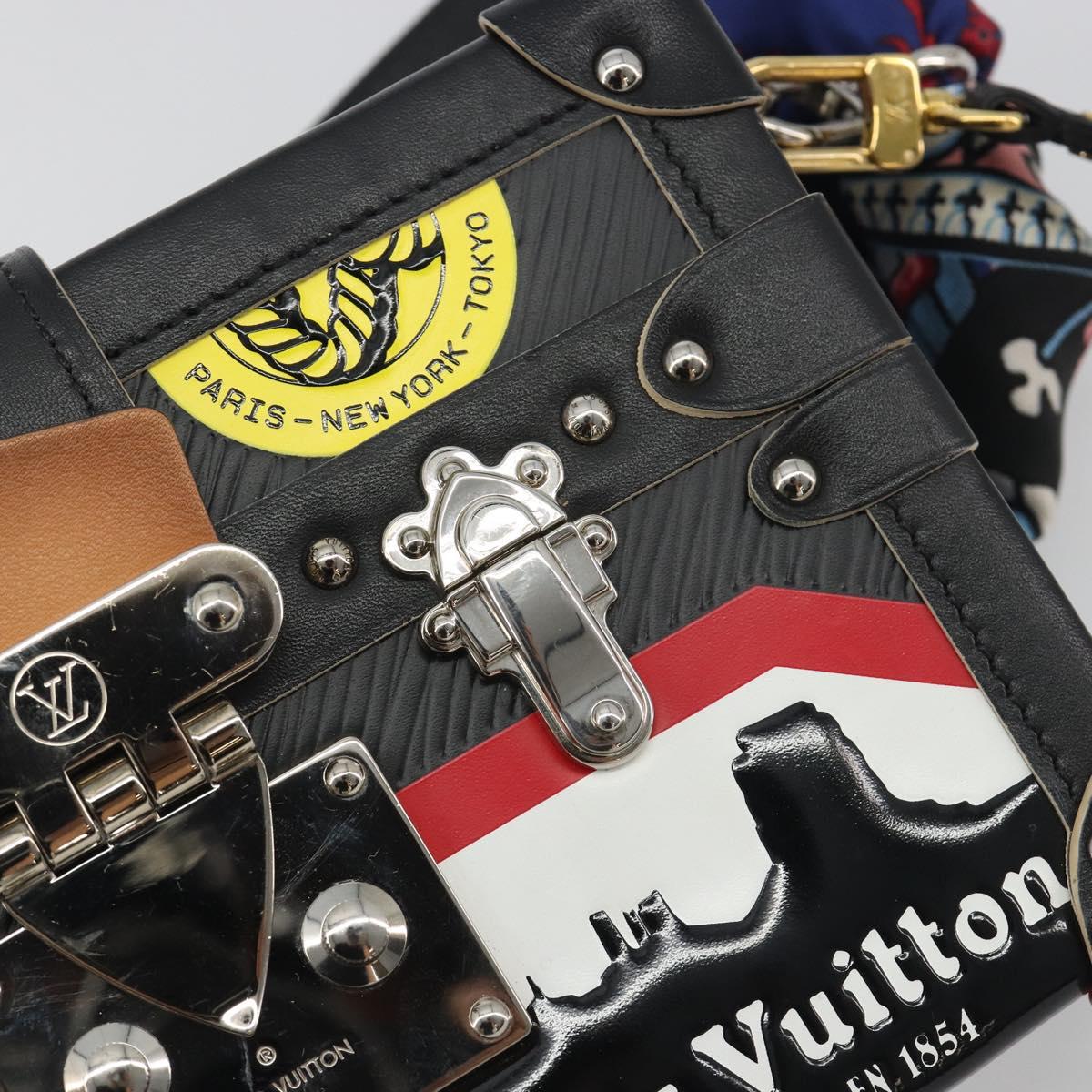LOUIS VUITTON Epi Petite Mar Shoulder Bag Black Silver LV Auth 195331M