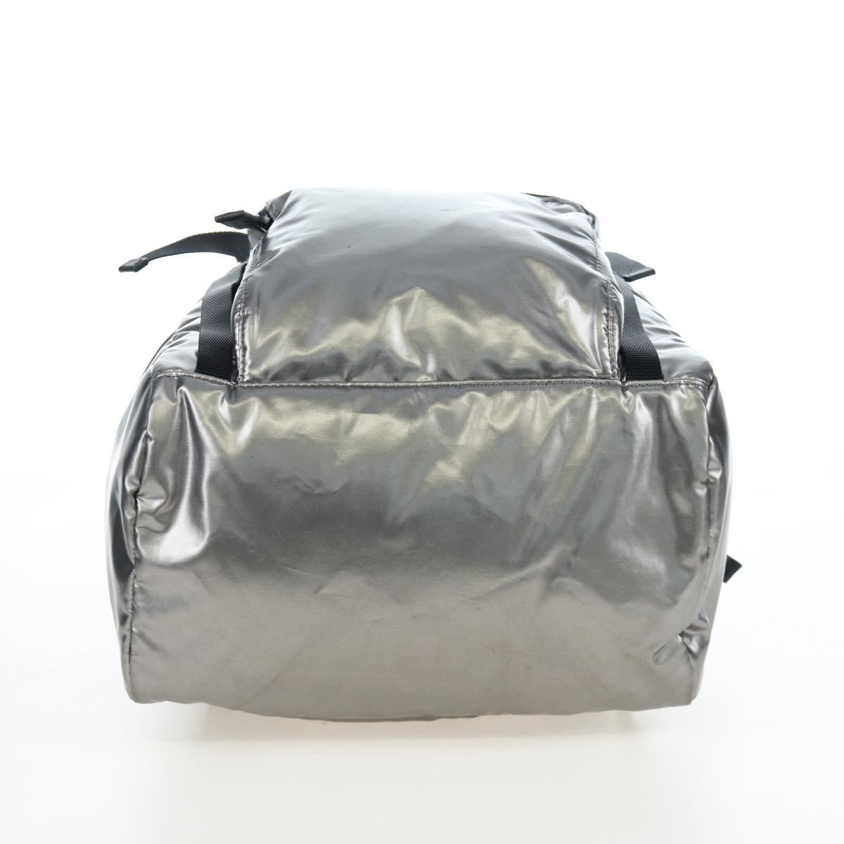 PRADA Backpack Canvas Silver Auth 195333M