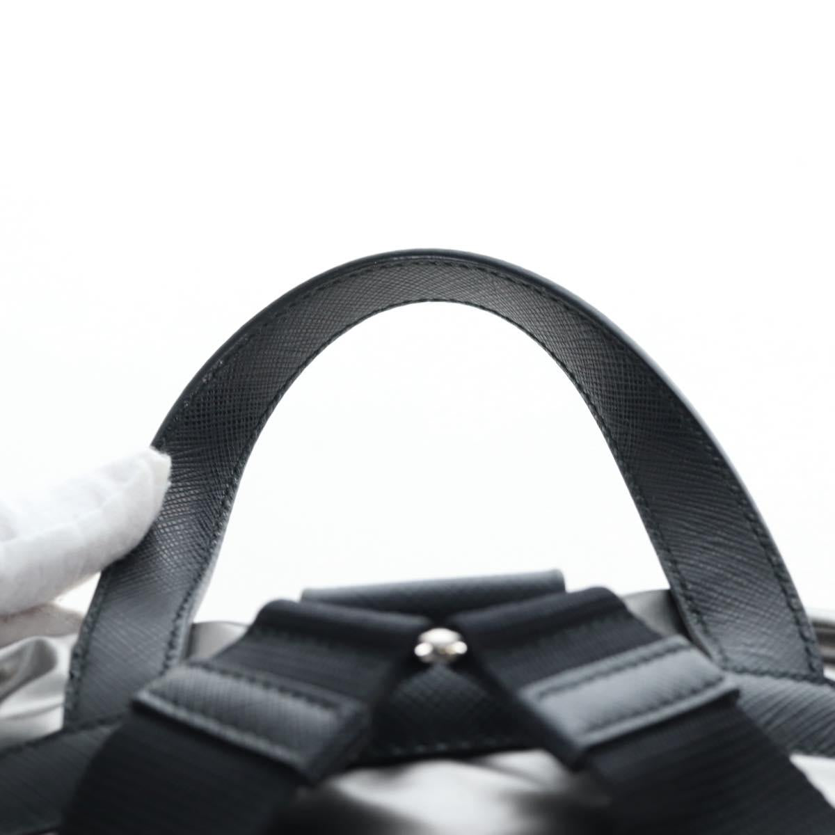 PRADA Backpack Canvas Silver Auth 195333M