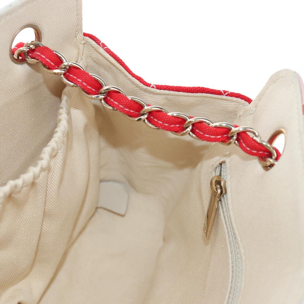 CHANEL Matelasse Chain Shoulder Bag Canvas Multicolor Gold CC Auth 195337SM