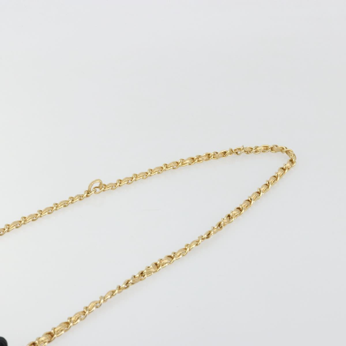 CHANEL Matelasse Chain Shoulder Bag Satin Black Gold CC Auth 195338A