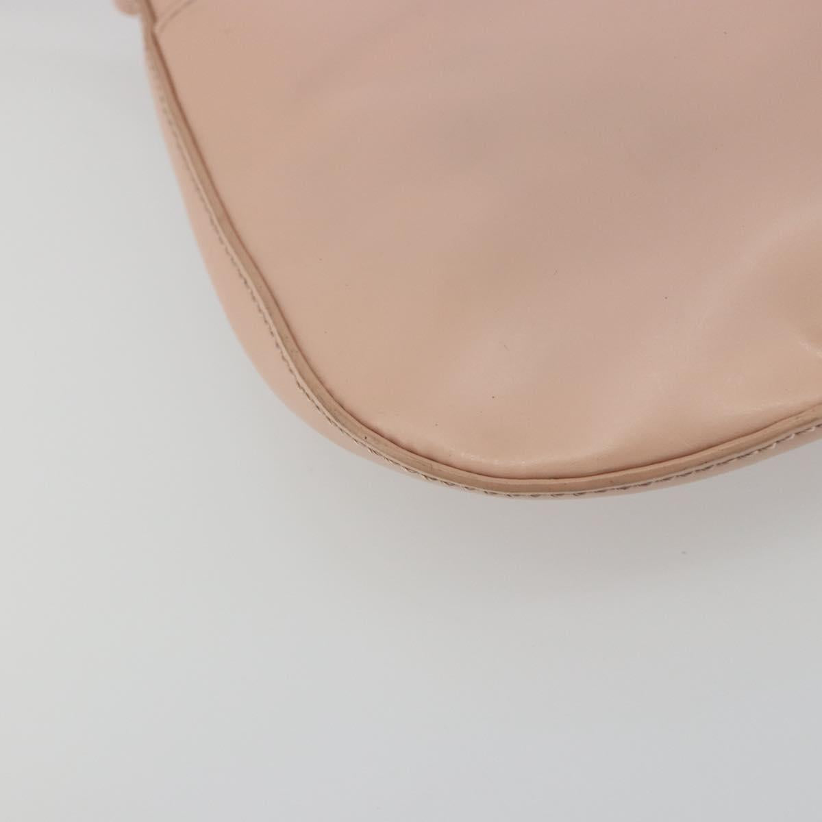 PRADA Creo Shoulder Bag Leather Pink Silver Auth 195340A