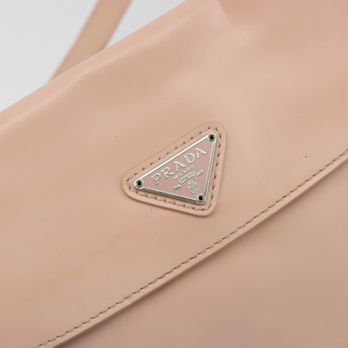 PRADA Creo Shoulder Bag Leather Pink Silver Auth 195340A