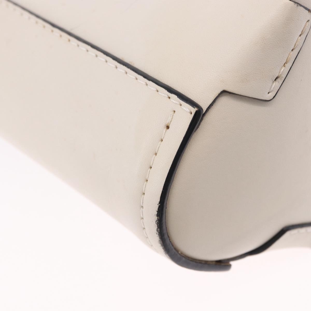 LOEWE Bamboo Bucket Hand Bag Leather 2way Ivory Auth 195342A