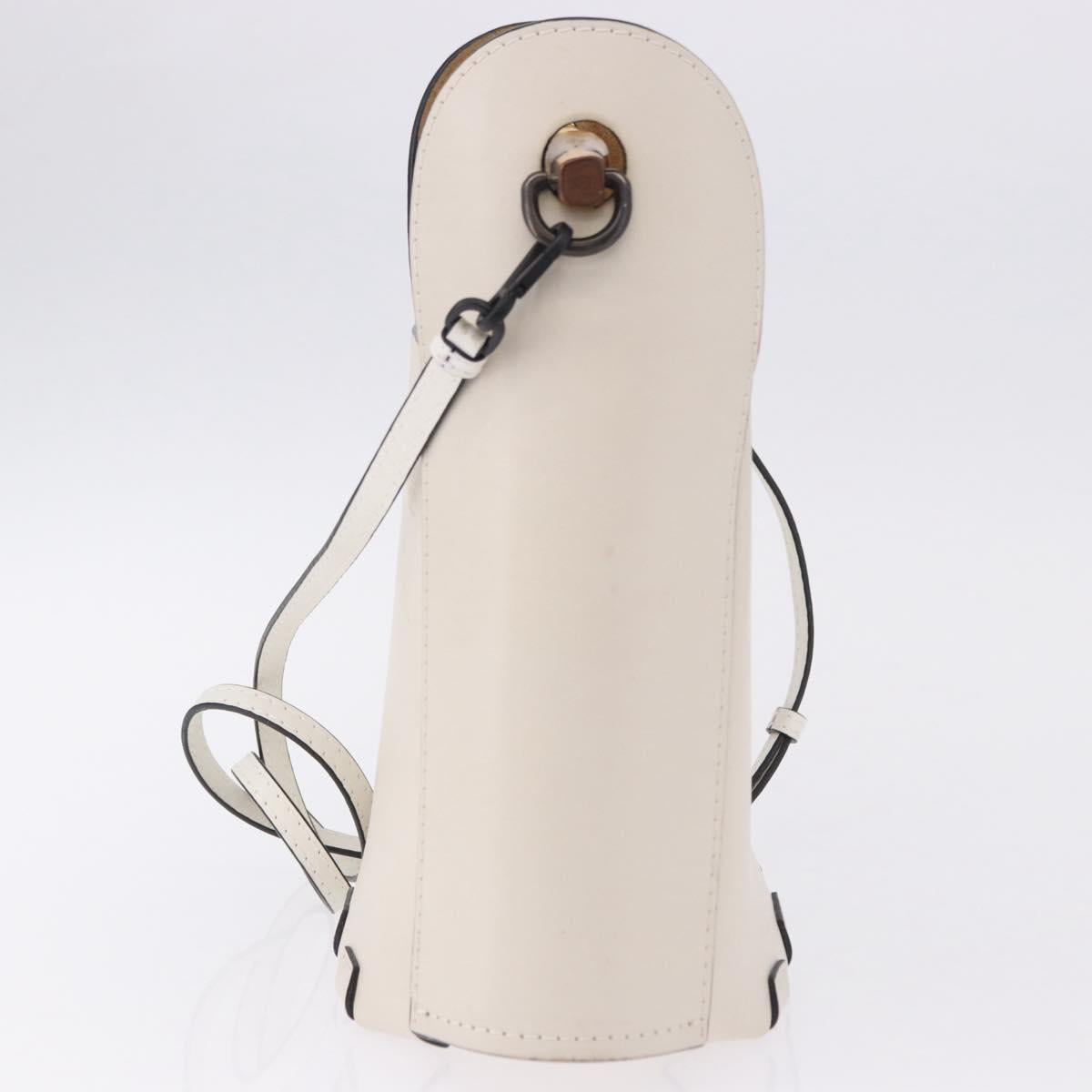 LOEWE Bamboo Bucket Hand Bag Leather 2way Ivory Auth 195342A