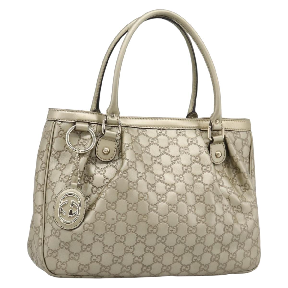 GUCCI GuccissimaGG Sukey Tote Bag Leather Gold 296835 Auth 195353V