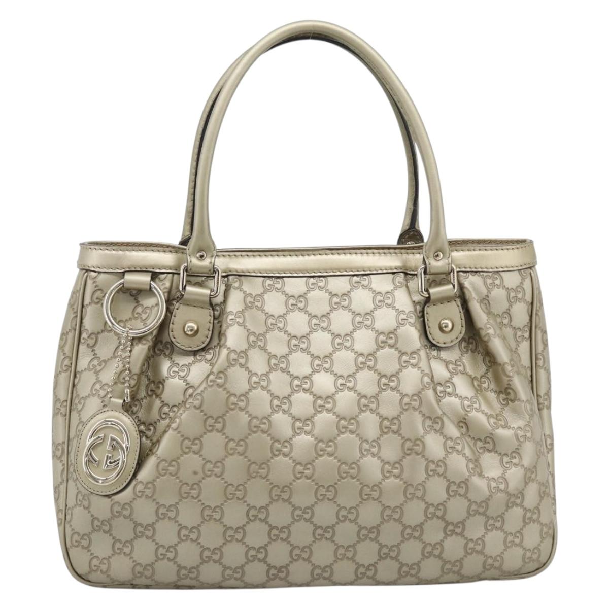GUCCI GuccissimaGG Sukey Tote Bag Leather Gold 296835 Auth 195353V