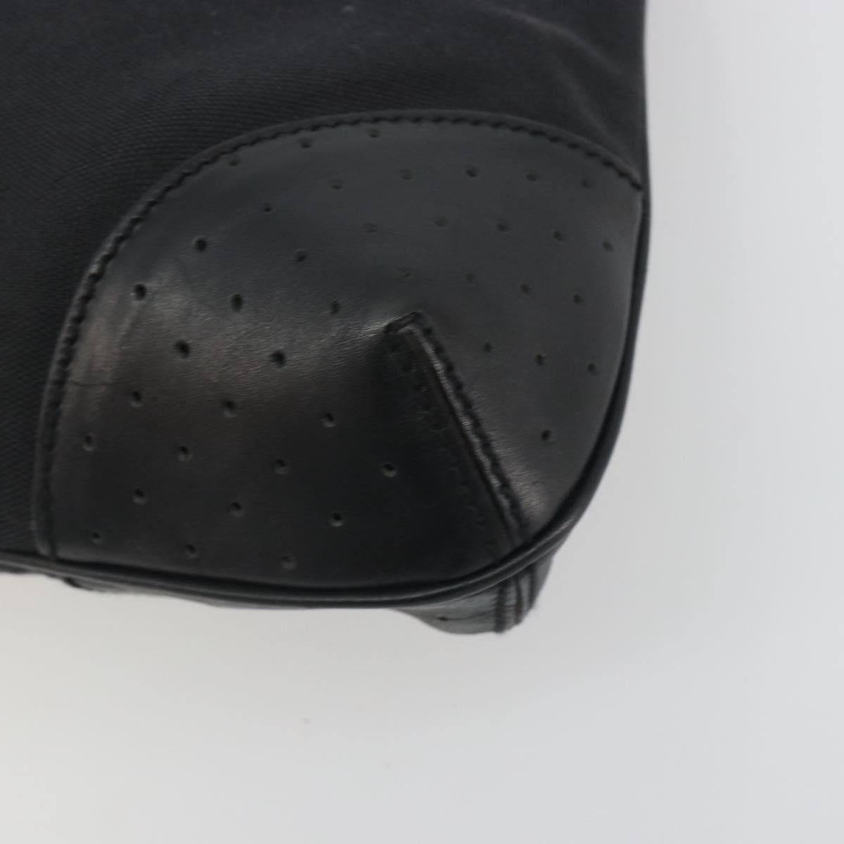GUCCI Interlocking G Hand Bag Canvas Black Silver Auth 195355V